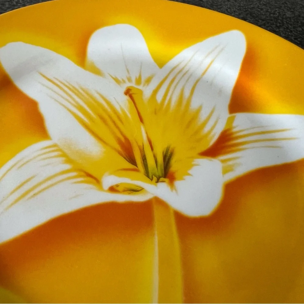 Givenchy Paris Yellow Floral Plate Collectible Decorative Designer Lily Flower